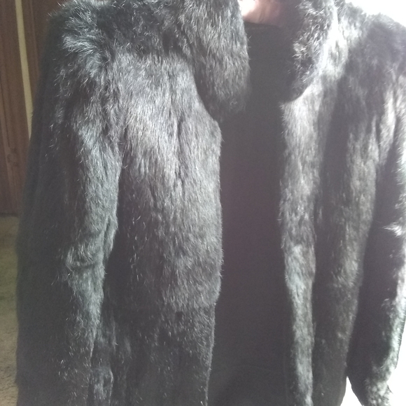 Black Rabbit Coat - Picture 2 of 4